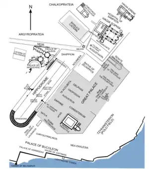 Map of the imperial district of Constantinople