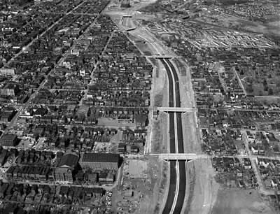 Construction of Interstate 95, downtown Richmond