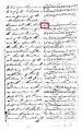 The first page of Kandyan Convention. The first clause of the convention is numbered with Sinhala Illakkam. The numeral 'one' is marked with a red square.