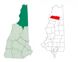 Location in Coös County, New Hampshire