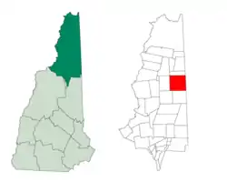 Location in Coös County, New Hampshire