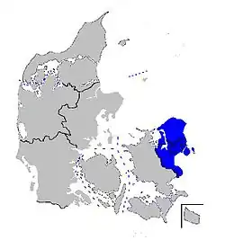 Copenhagen Metropolitan Area (in blue)