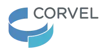 CorVel's logo, introduced in April 2015 it was first shown to the public at the RIMS conference and exhibition. That conference was held in New Orleans April 26–29, 2015.