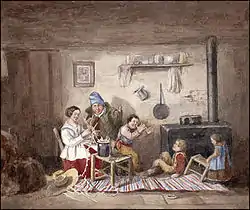 Habitants, painting by Cornelius Krieghoff, 1852