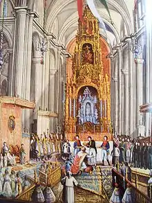 Coronation of Emperor Agustín I in July 1822.