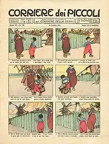 Image 11The cover of the Corriere dei Piccoli on 11 July 1911 carries a cartoon strip in the Italian style without speech bubbles. (from Culture of Italy)