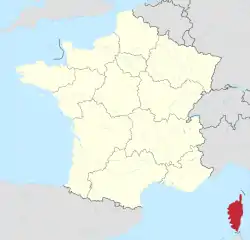 Location of Corsica within France