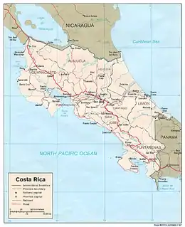 Image 6A detailed map of Costa Rica (1987)