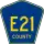 County Road E21 marker