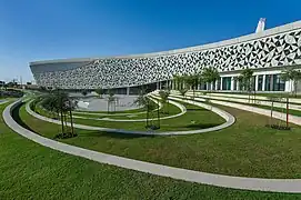 Courtyard lawn in Education City Mosque.