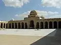 View of the courtyard on the side of the prayer hall facade