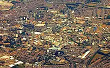 Aerial photograph showing the whole city centre