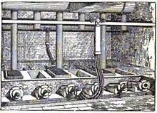 artist's rendition of several smelters in operation in England