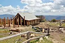 Craig's Hut undergoing reconstruction in 2007