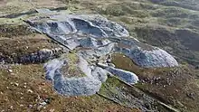 Mill level of Craig Ddu quarry, seen from the NW.