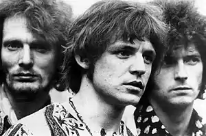 Image 16Baker, Bruce and Clapton of Cream, whose blues rock improvisation was a major factor in the development of the genre (from Hard rock)