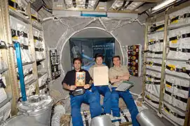 ATV interior with Expedition 17 crewmembers