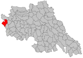 Location in Iași County