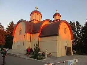 a colour photograph of a church