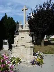 The 18th century cemetery cross, in Saint-Thélo