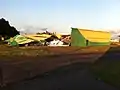 Storm damaged hangar at the Crystal Airport