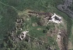 Aerial photography of the Castle of Csobánc (13th century)