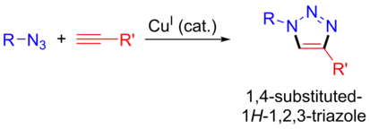 Copper catalysed azide-alkyne cycloaddition.