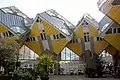 Cube houses in Rotterdam viewed from the central space