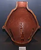 Ritual vessel discovered at Ghelăești containing four clay figurines