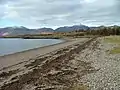 Cuil Bay looking towards the Salmon fishing station and the hills of Ardgour in the distance.