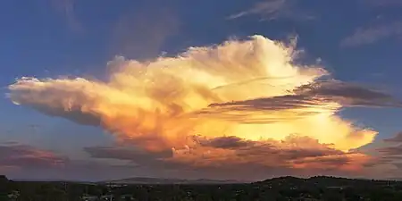 Cumulonimbus cloud just after sunset