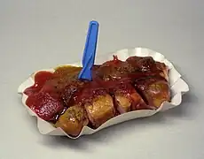 Currywurst - served sliced