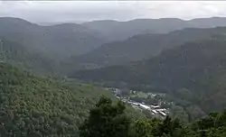 Looking down at Curtin from a lookout