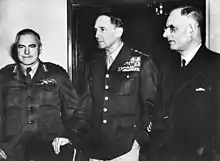 Image 32MacArthur with Blamey and Prime Minister Curtin in March 1942 (from Military history of Australia during World War II)