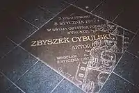 Zbigniew Cybulski commemorative plaque