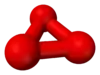 Ball and stick model of cyclic ozone