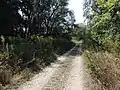 Tourist cycling trail in the countryside around Krásna