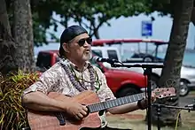 Pahinui performing at the Waikiki Natatorium War Memorial in 2012