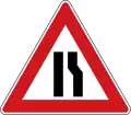 A 6b: Road narrows from one side