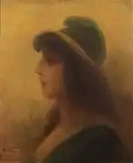 Profile view of the Brazilian republic. Oil on canvas painting by Décio Villares, 1919.