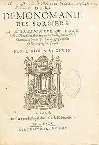 De la démonomanie des sorciers, Jean Bodin