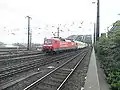 120 502 leaves Köln Hbf on a Bahntechnik train.