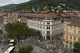 Darmstädter Hof Centrum, a former hotel on the corner of Sofienstraße and Bismarckplatz)