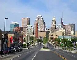 Downtown Baltimore as seen from Fayette Street