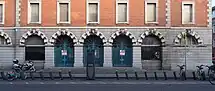 A Dublinbikes docking station in front of the Iveagh Markets building on Francis Street in 2018