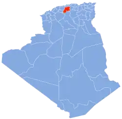 Map of Algeria highlighting Médéa