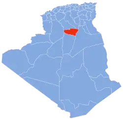 Map of Algeria highlighting Ghardaïa