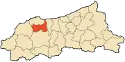 Location of Kaous in the Jijel Province