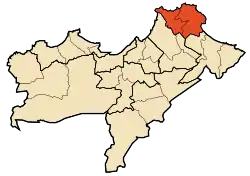 Map of Oran Province highlighting Arzew District