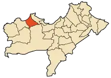 Location of Bousfer within Oran Province